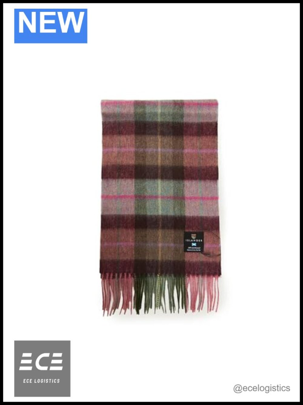 100% Lambswool Tartan Scarf One Size Warm Winter Wrap